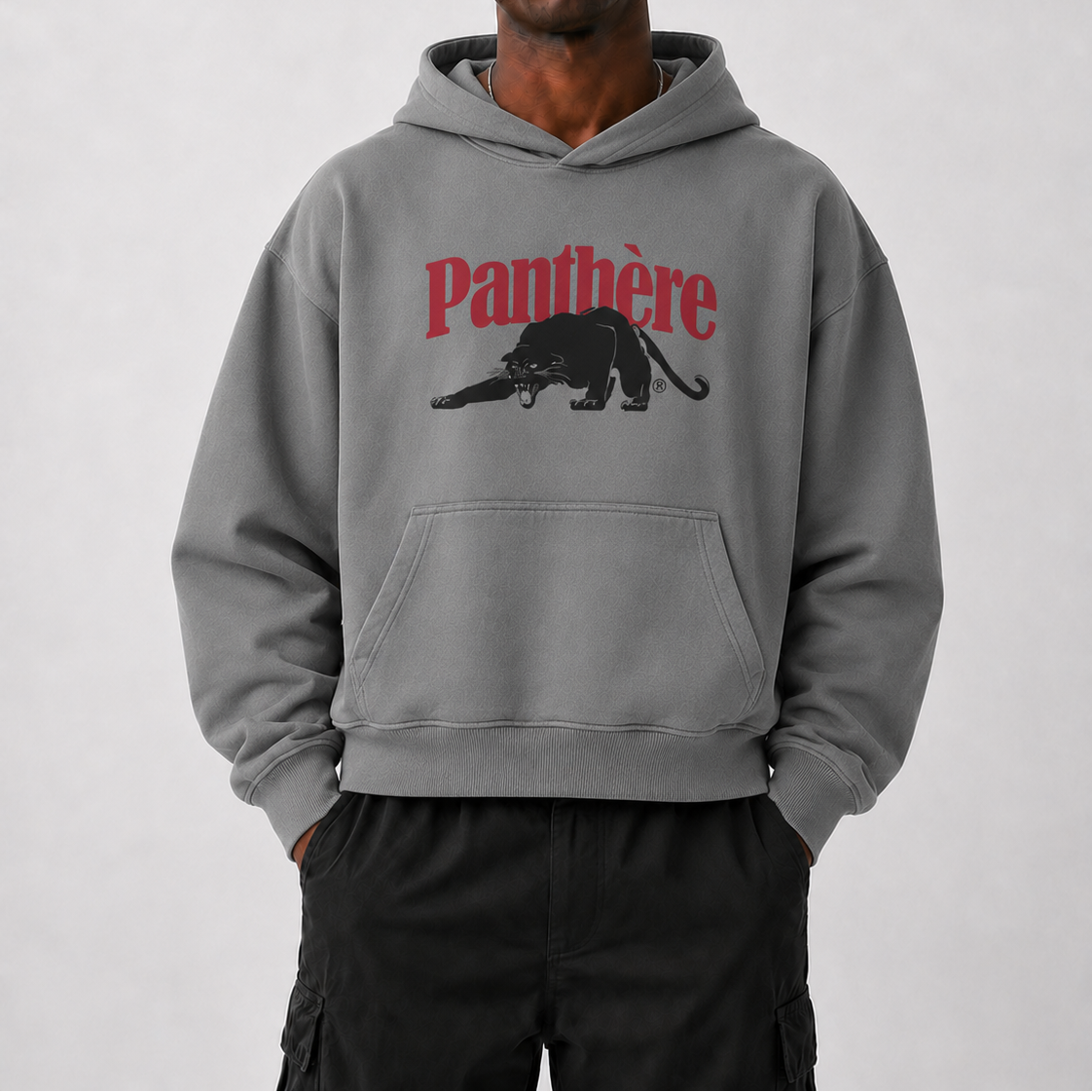 PANTHÉRE BOXY HOODIE - CHARCOAL